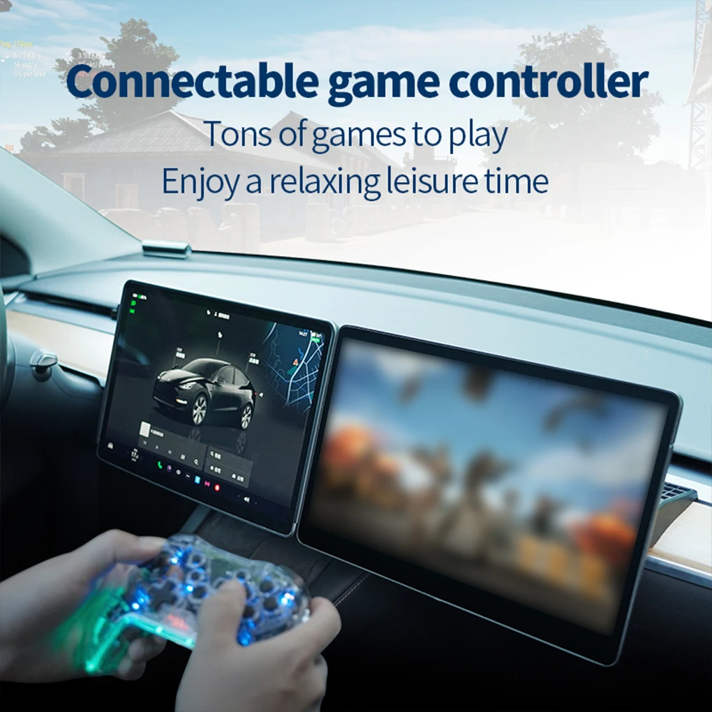 15.6 Inch Wireless HD Touch Screen Secondary Screen For Tesla Model 3/Y Android 13 Carplay Passenger Entertainment Media Player view 4