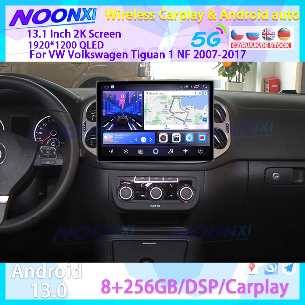 

Автомагнитола на Android 13,0 для VW Volkswagen Tiguan 1 NF 2007-2017, мультимедийный проигрыватель, автостерео, Carplay GPS Navi 2K QLED Head