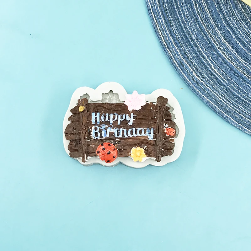 Happy birthday silicone mold Food Safety Materials DIY Fondant Cake Decoration  Dessert making Chocolate Mold Soap Mold