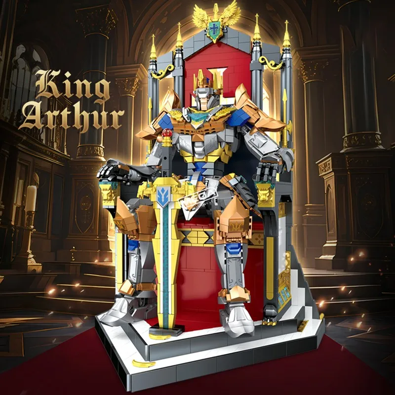 

MOC Large King and Throne Building Blocks Set DIY Knight with Sword Bricks Collector's Edition Model Birthday Gift