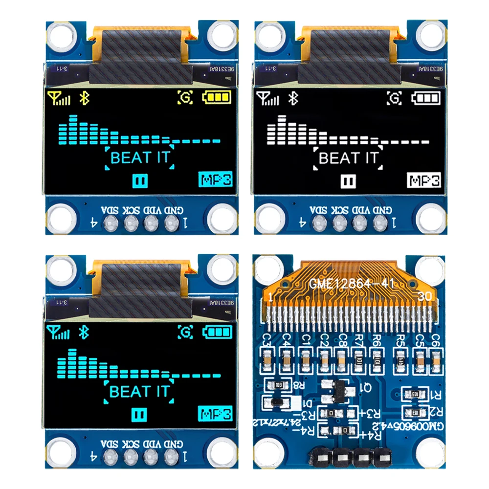 0.96 inch IIC Serial Yellow Blue OLED Display Module 128X64 I2C SSD1306 12864 LCD Screen Board GND VCC SCL SDA  for arduino