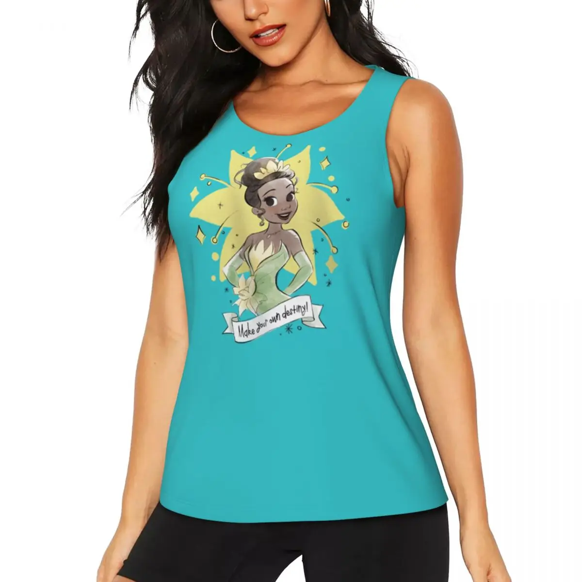 Custom Tiana Make Your Own Workout Tank Tops Women Cool-Dry Sleeveless Yoga Shirt