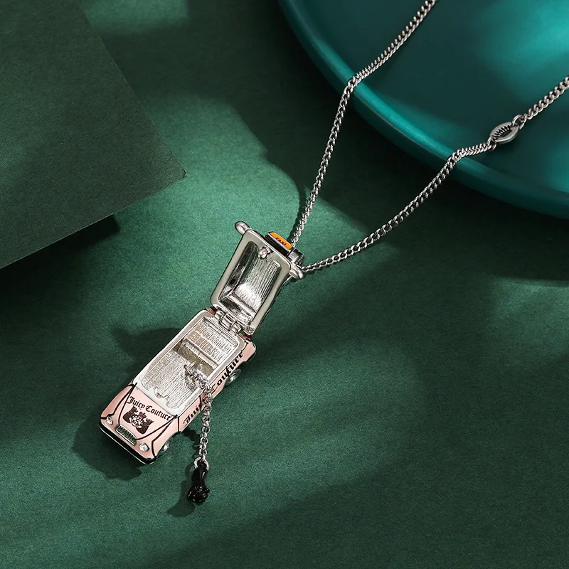 Chinese Style Bracelet Hand String Light Luxury Pink Print Openable Car Pendant Black Puppy Activity Taxi Gift Necklace Lucky