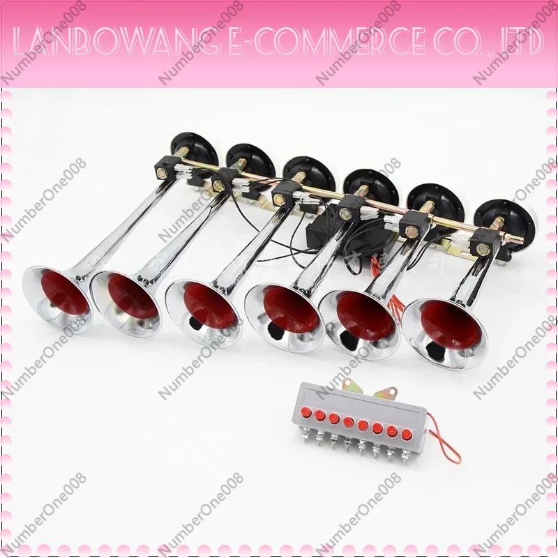 Durable  AS092 24V Iron Tube Music Air Horn Six Tube Eight Tone Truck Electric Control Horn