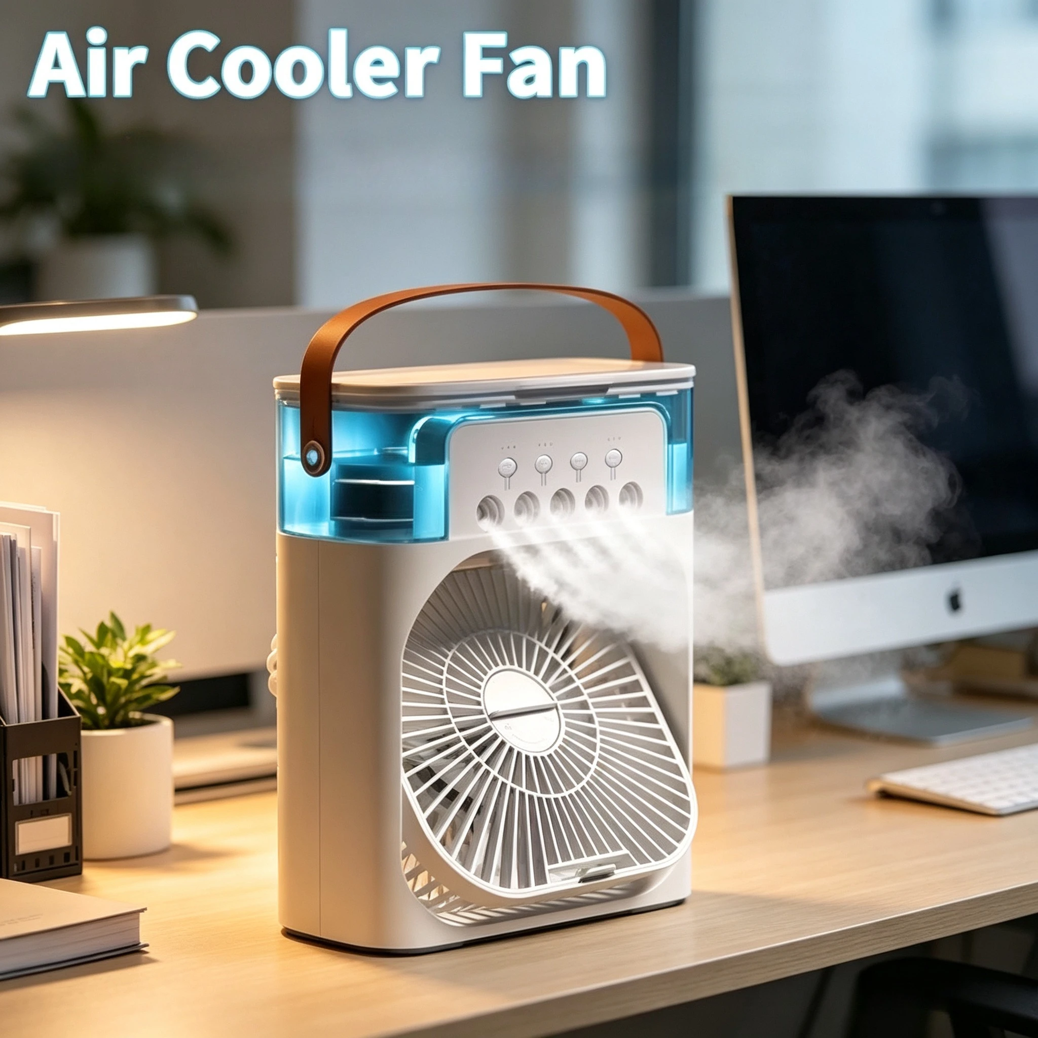 3 In 1 Mini Portable Air Conditioner Fan Household Air Cooler with LED Night Light Humidifier Air Adjustment for Home Office