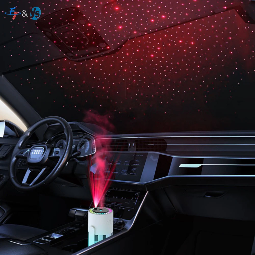 Hot Sale Portable Usb Home Car Ultrasonic Mist Maker Humidifier With 7Colors Projection Led Romantic Starry Sky Lamp Humidifier