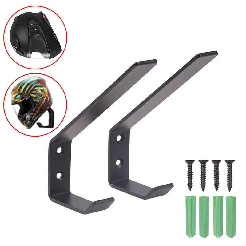 2 Set Kitchen Cabinet Shelf Wall Mount Hooks Motorcycle Helmet Hook Racks Hook Hanger Home Luggage Jacket Holders