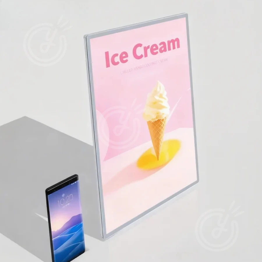 فيلم مخصص مصباح ليد صندوق إعلاني تصميم شخصي لافتات صندوق إضاءة أكريليك متجر الأعمال قوائم لوحة إعلانات مثبتة على الحائط