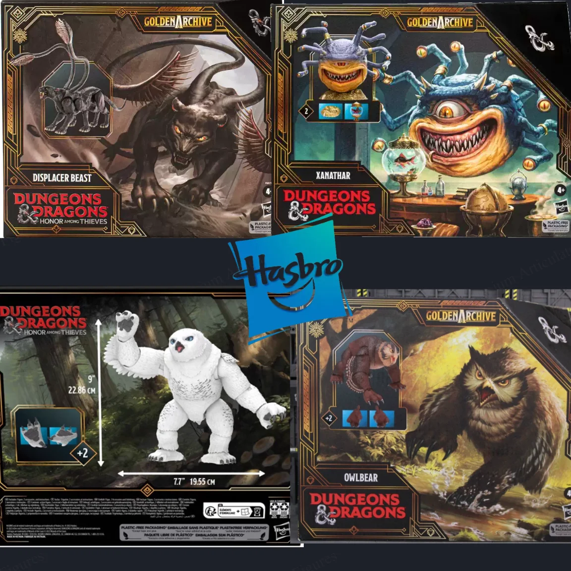 

Hasbro D&D Golden Archive Monster Action Figure Set Owlbear Xanathar Displacer Beast Collectible Toy Gift
