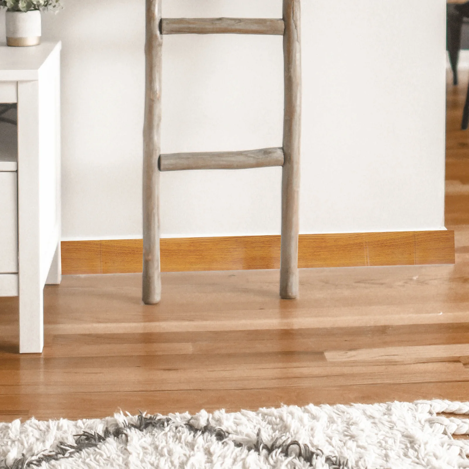 

1 Roll Wood Grain PVC Skirting Board Flexible Self Adhesive Skirting Board Sticker for Wall Edge Corner Decoration Tape Adhesive