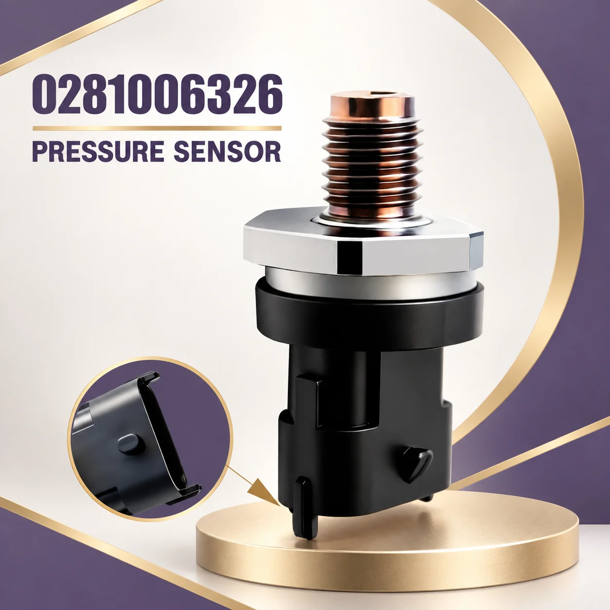 0281006326 High Precision 0281006084 Fuel Rail Pressure Sensor 0281006176 For Diesel Injection System Monitoring XI2024