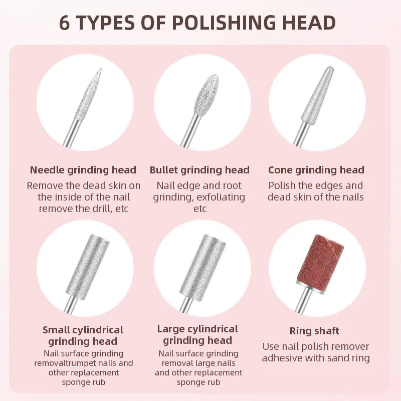 Ensemble de ponceuse à ongles Rechargeable 35000 tr/min, moulin pour manucure avec affichage LED, perceuse électrique à faible bruit, outils pour ongles