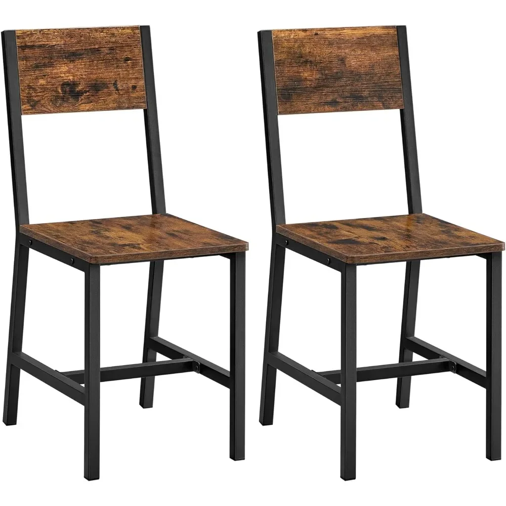 

Dining Chair, Rustic Wood Chairs with Metal Steel Frame, Easy to Assemble, Comfortable Seat