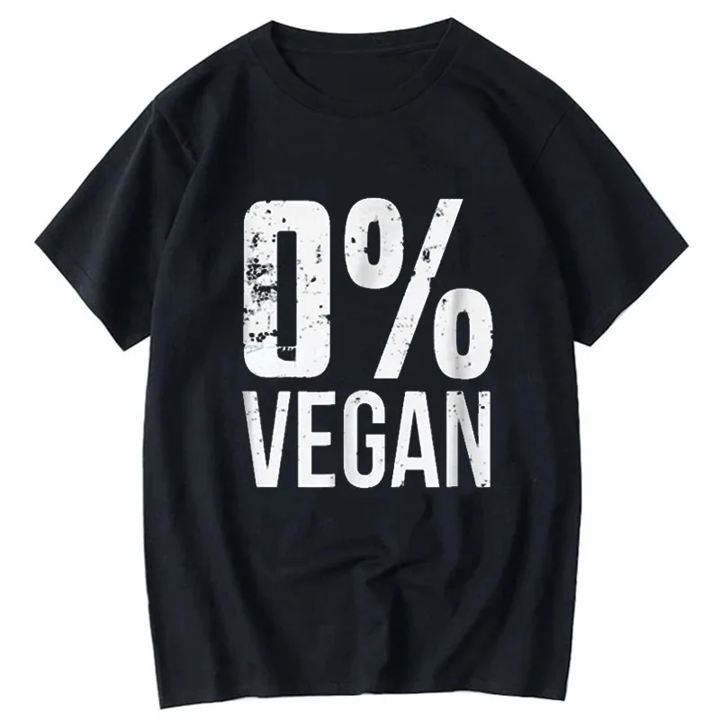 Zero Percent Vegan T shirt men Funny BBQ Carnivore Meat Eater women T-Shirt Top tee Tshirts for Men humor clothing funny tshirts