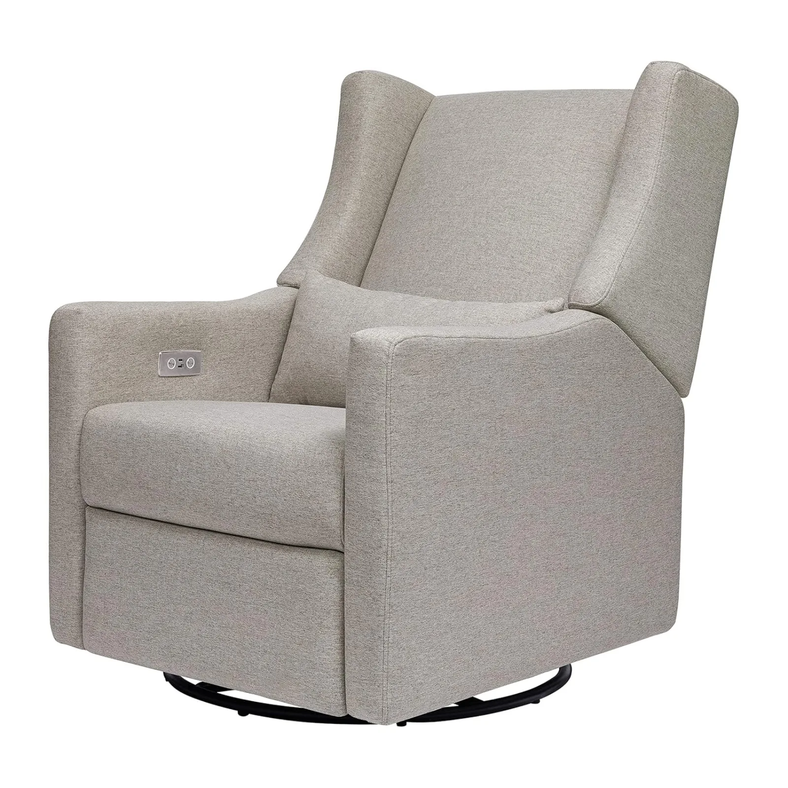 

US Kiwi Electronic Power Recliner and Swivel Glider with USB Port in Performance Grey Eco-Weave, Water Repellent