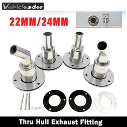 22mm/24mm Stainless Steel Thru Hull Exhaust Fitting Tube Pipe Socket Hardware Part Air Diesel Heater For Boat Truck Universal