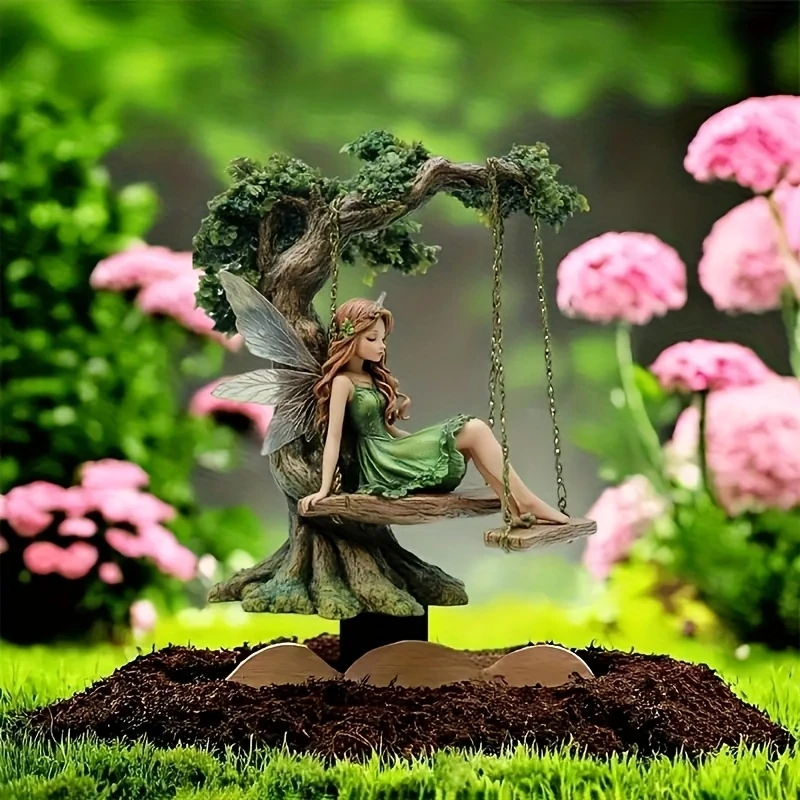 2D Flat Charming Fairy Butterfly Wings Acrylic Ground Stake Bonsai Decor Lawn Garden Cottage Support Decoration
