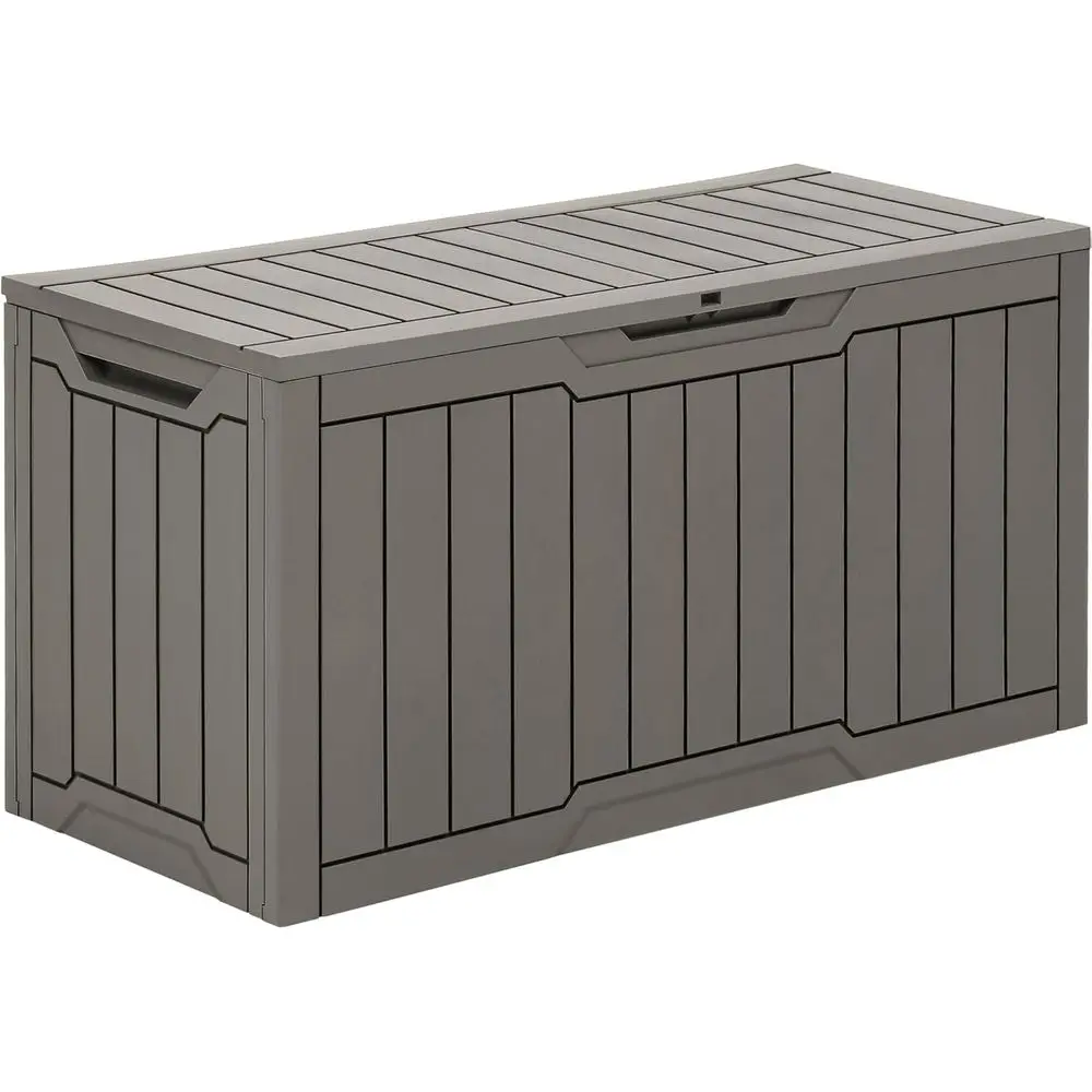 

Большой всепогодный ящик для хранения на открытом воздухе объемом 80 галлонов для патио, сада, хранения подушек, инструментов и оборудования