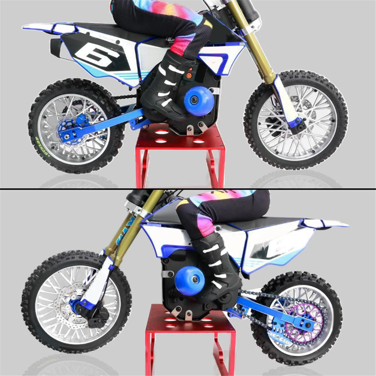 Nuevo: para LOSI 1/4 Promoto-MX RC coche eléctrico motocicleta brazo oscilante trasero horquilla asiento de rueda accesorio 264000   Plata
