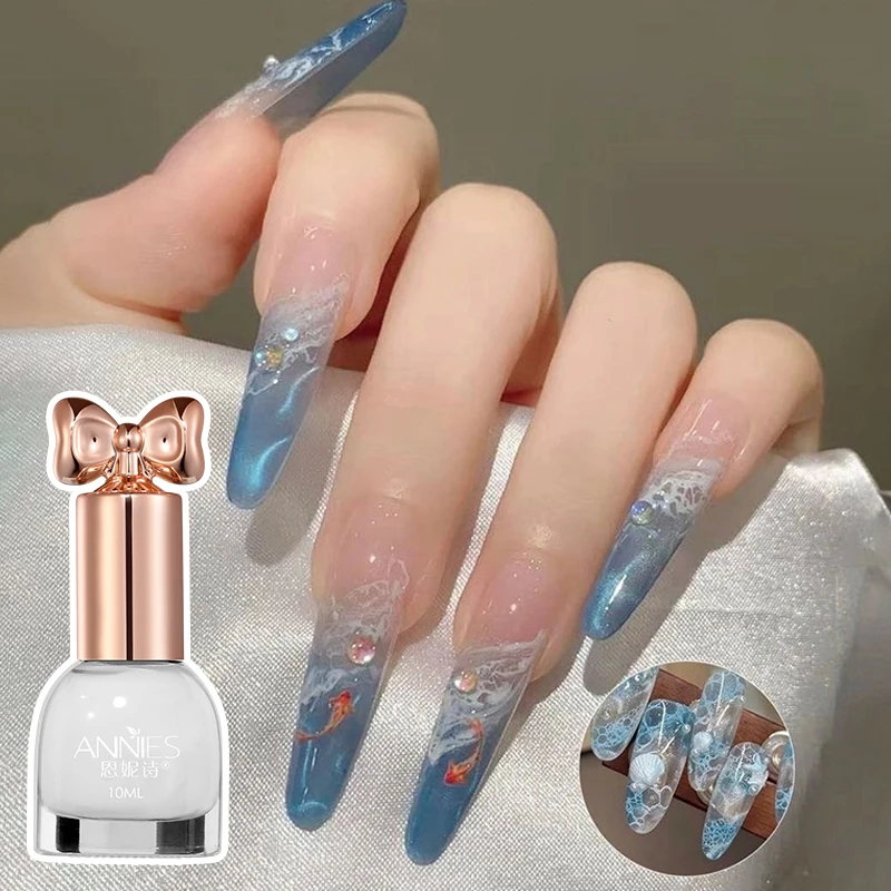 مسمار موجة هلام مسمار التلطخ السريع خاص هالة صبغ مسمار الفن فقاعة هول هلام الأبيض لموجة الرخام مسمار الفن لصالون الأظافر #4