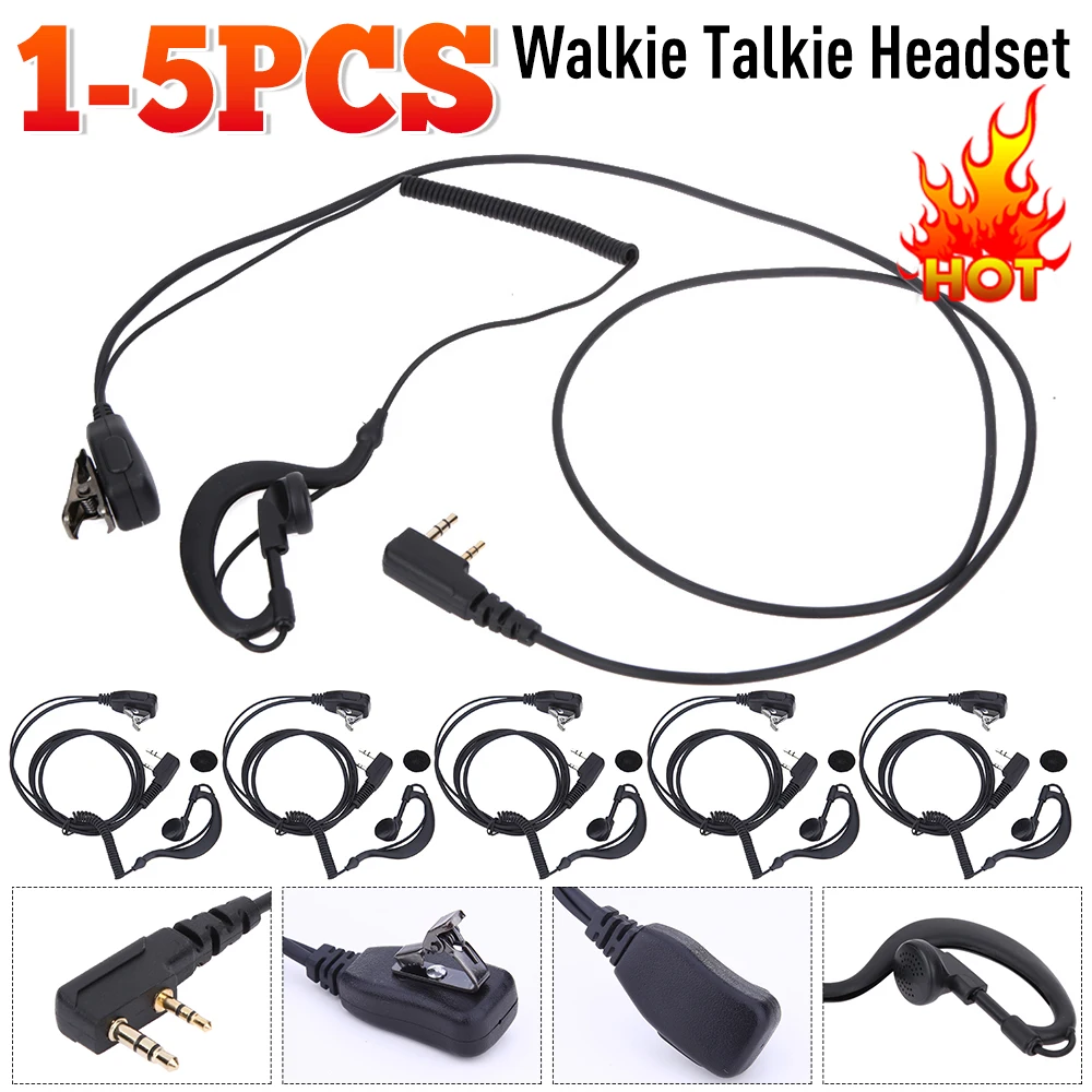اسلكية تخاطب الصوتية الهواء أنبوب سماعة 2 دبوس PTT سماعة سماعة ل Baofeng UV-5R كينوود 480 490 320 V6 V7 V8 658 520 530 #1