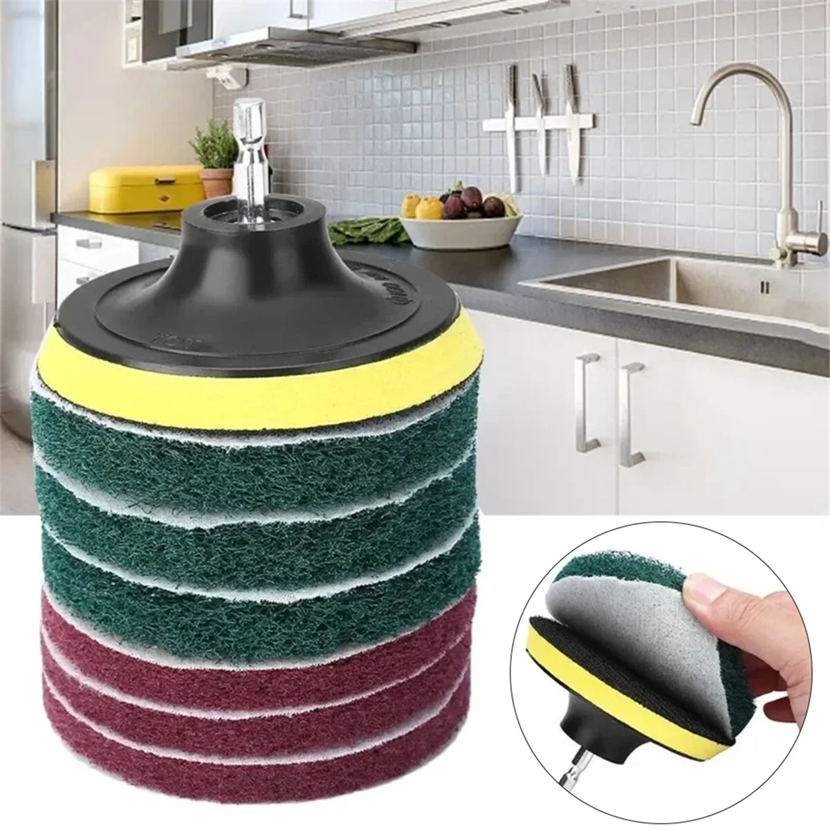

AD30-Cleaning Brush Kit Electric Cleaning Brush Tool for Car Tile Bathroom Brush Bathroom Kitchen Plastic Scrubber Brushes