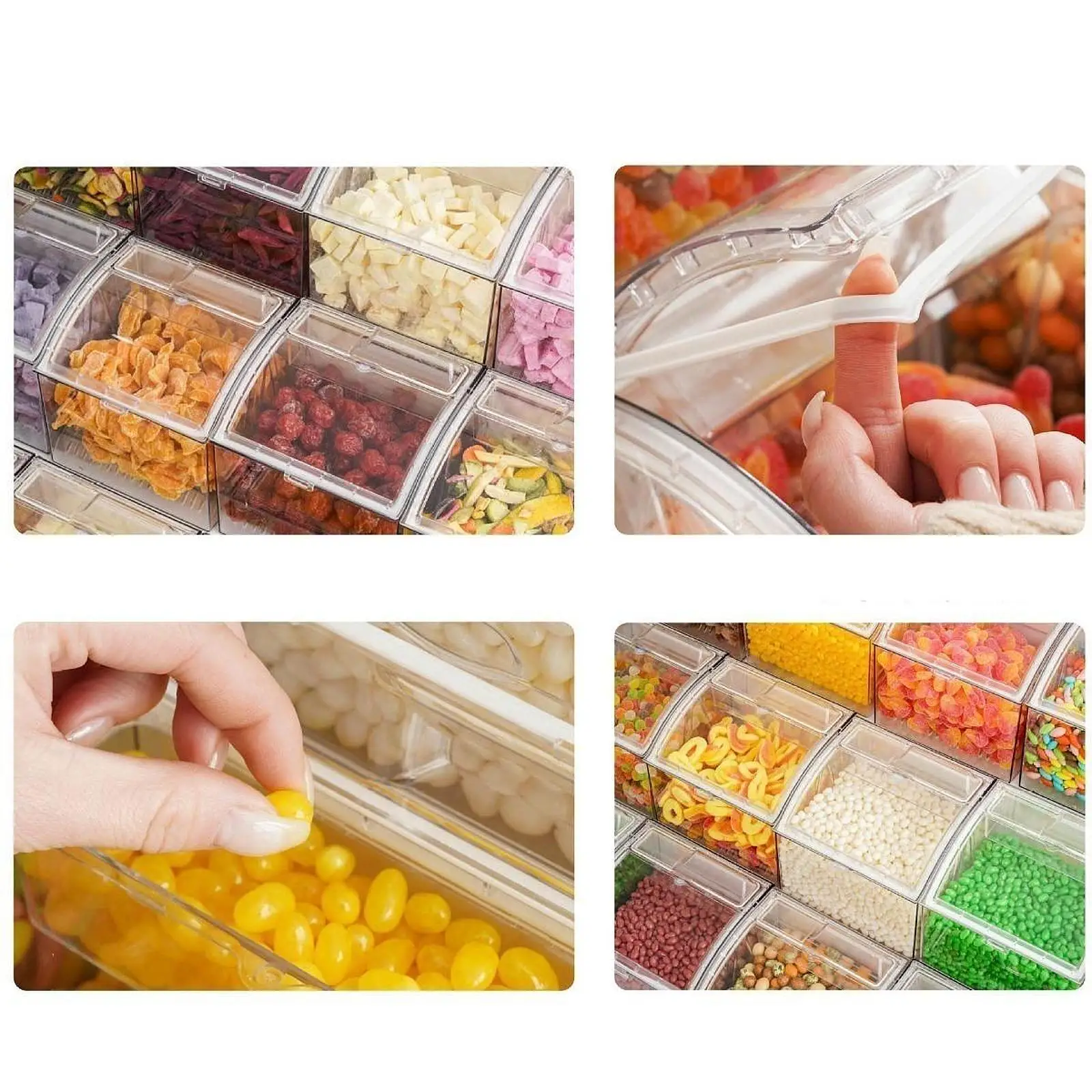 Contenedor de Almacenamiento de Alimentos, Contenedor para Pan, Contenedor de Exhibición con Frente Abierto, Contenedor de Almacenamiento, Organizador de Aperitivos para Panaderías y Supermercados