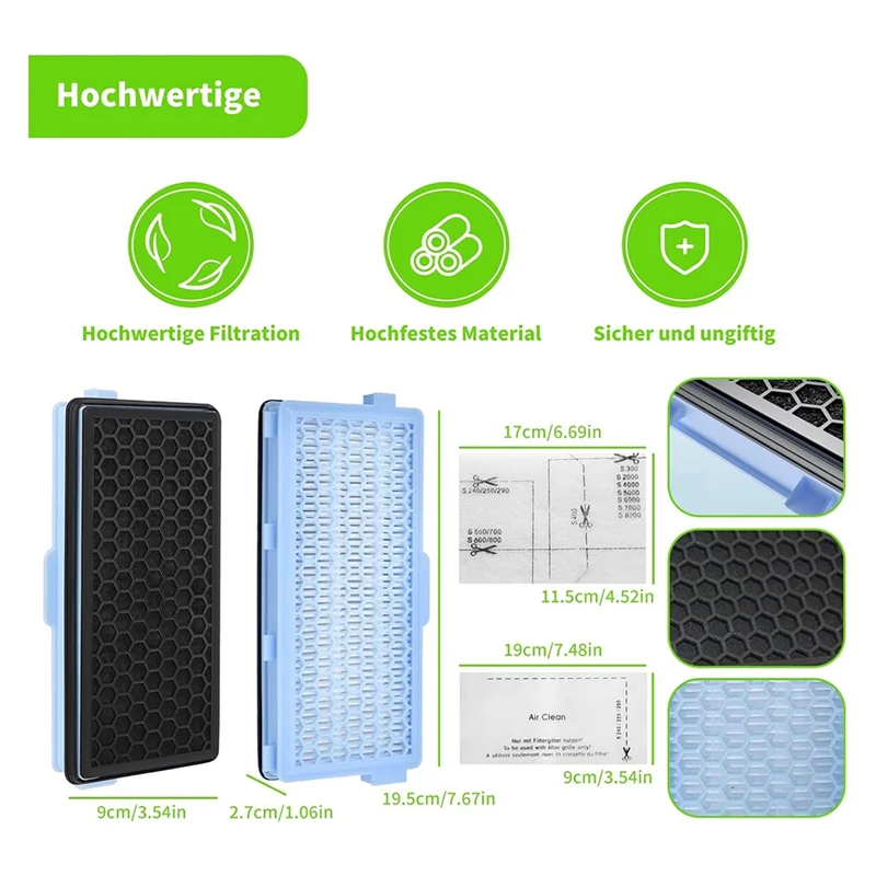 MENGAPA Filter Pengganti untuk Penyedot Debu Compact C1 & C2, Lengkap C2 & C3,S8340, S8360, Filter Perlindungan Motor HEPA