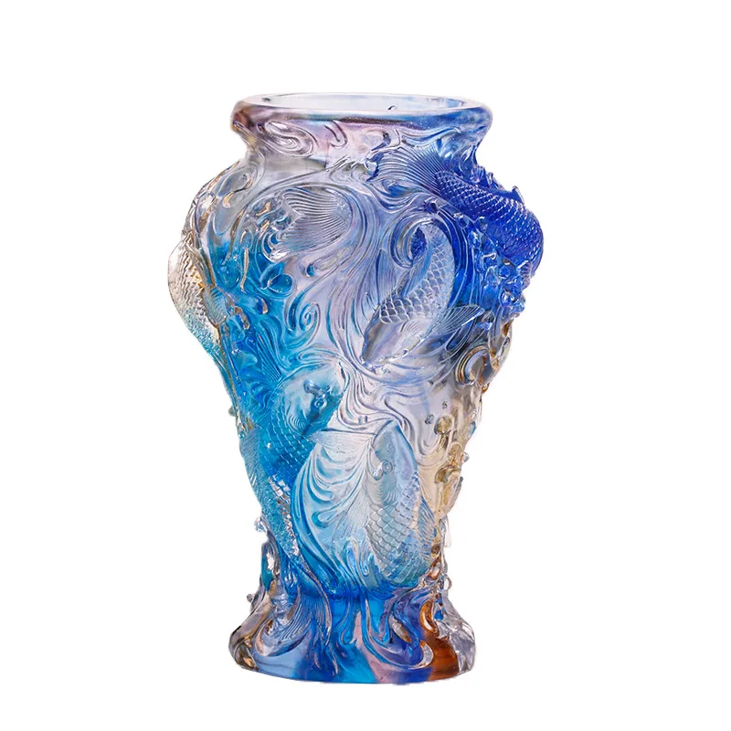 Glazed Hongyun vase Home household ornament Fish vase Crafts