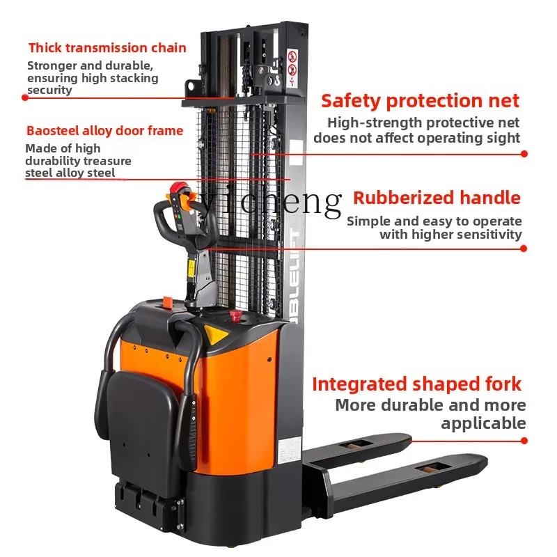JX all-electric pallet stacking height rising stacker hydraulic handling loading and unloading