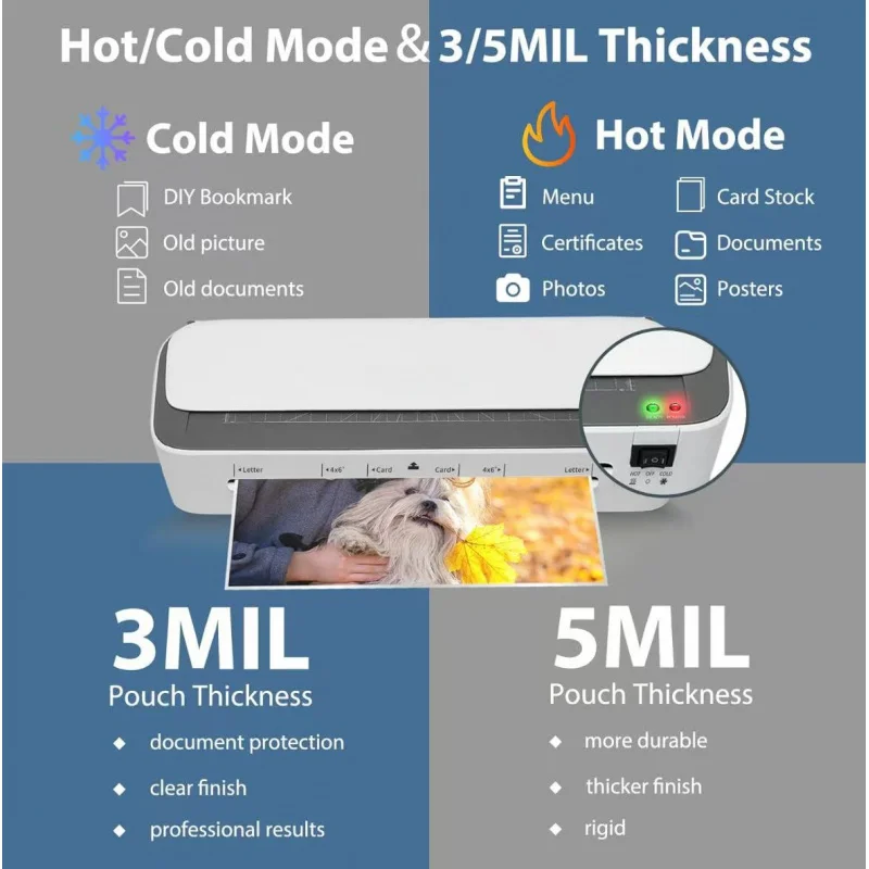 آلة الترقق SL388 التحكم الذكي في درجة الحرارة مع التسخين السريع 6IN1 آلة تغليف الصور والوثائق متعددة الوظائف