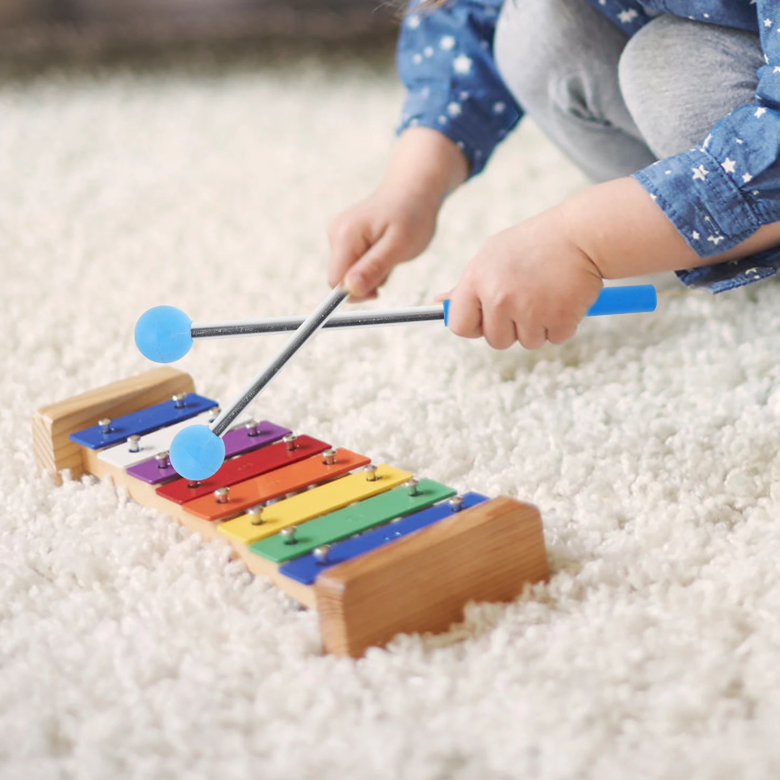 

1Pair Tongue Drum Mallets Reliable Material Longevity Xylophone Stage Performance Musical Instrument Drumstick