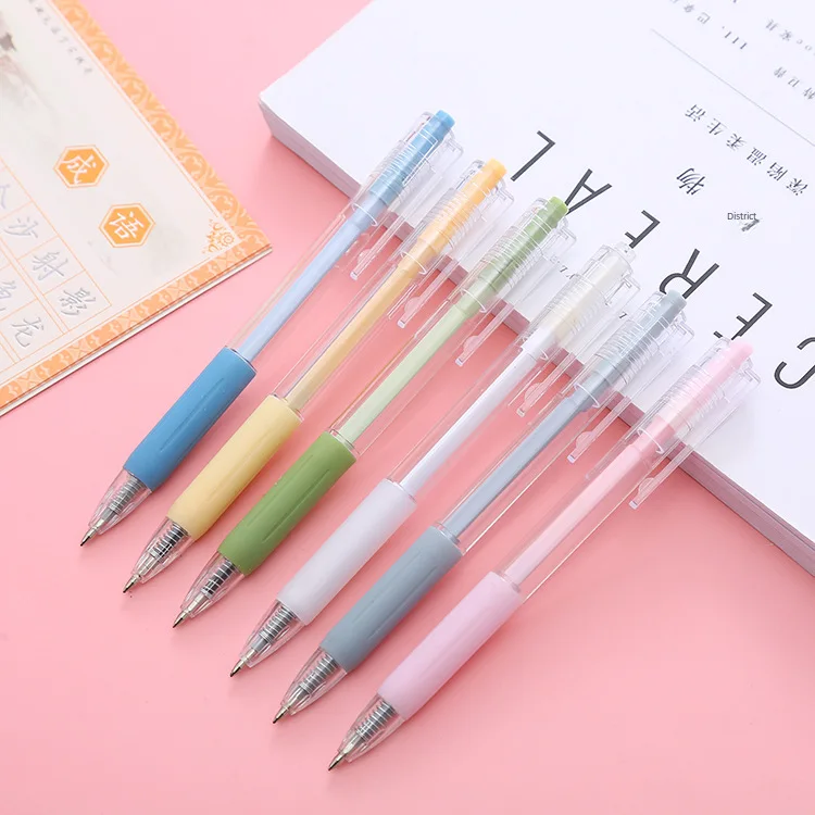 ins Morandi Color Press Gel Pen Creative Color Unprinted Style Press Pen Office Stationery Water-based Sign Pen Glass pen