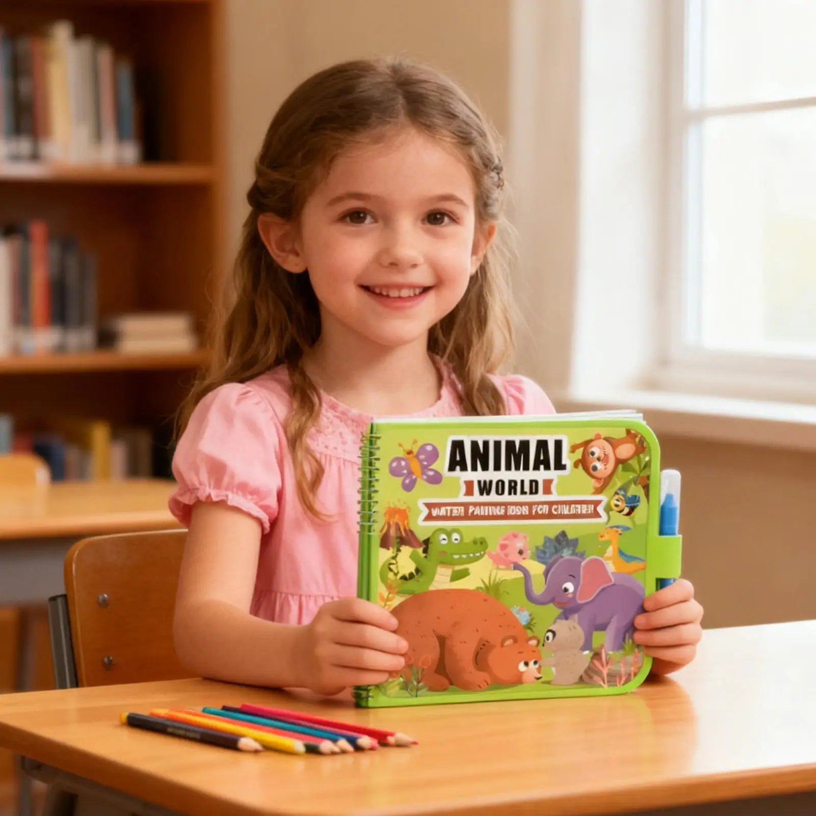 Libro da colorare ad acqua Attività educativa prescolare senza disordinazione Libro per scarabocchi ad acqua per bambini Ragazzi Ragazze Casa Scuola materna in età prescolare