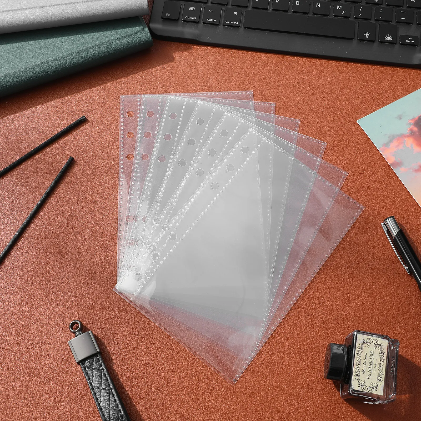 

20 шт. прозрачных листов-вкладышей формата А6 для карточек, пластиковые вставки для скрапбукинга, коллекционных карточек, фотографий, ежедневников и планеров