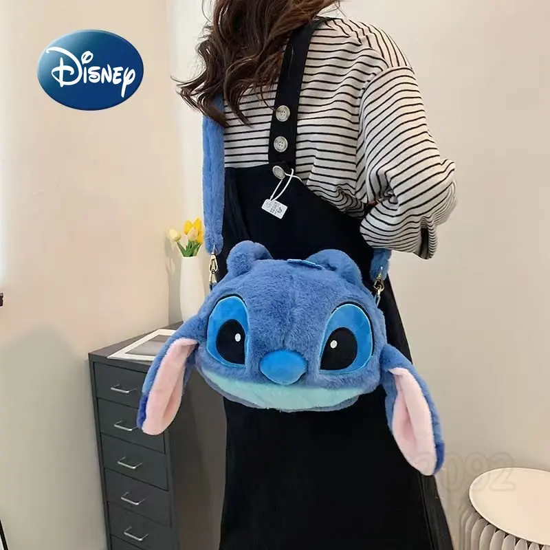 Disney Stitch 2023 New Women\'s Plush Bag Luxury Brand Women\'s Plush Crossbody Bag Winnie Bear Cartoon Cute Children\'s Bag