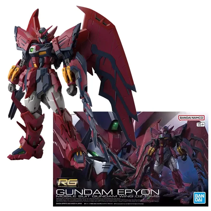 Bandai Original Genuine RG 1/144 GUNDAM EPYON MOBILE SUIT GUNDAM WING OZ-13MS Anime Model Toys Action Figure Gifts Collectible