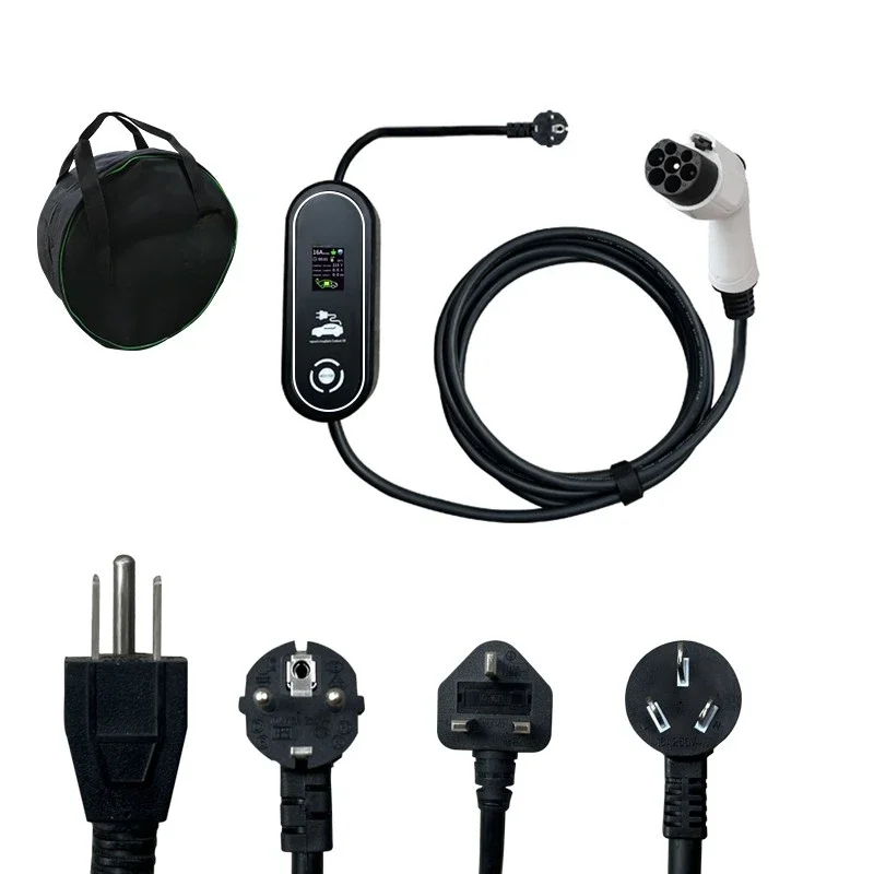 Cargador EV portátil para coche eléctrico, Cable de carga EVSE, GBT, controlador de enchufe de la UE, Wallbox, GB/T, 220V, 3,3 kW, 16a