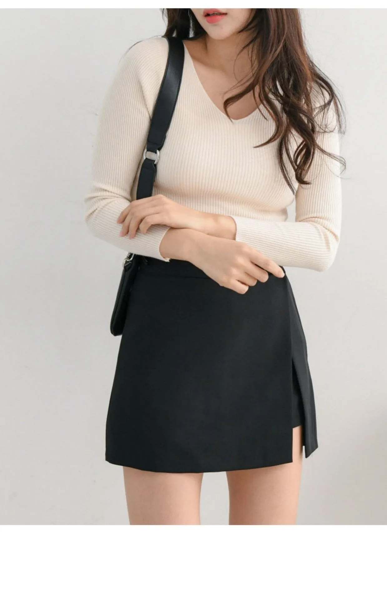 Damenrock mit hoher Taille, A-Linie, lässig, vielseitig, sexy, mit Schlitz, Hüftrock für alle Jahreszeiten – Detail 10