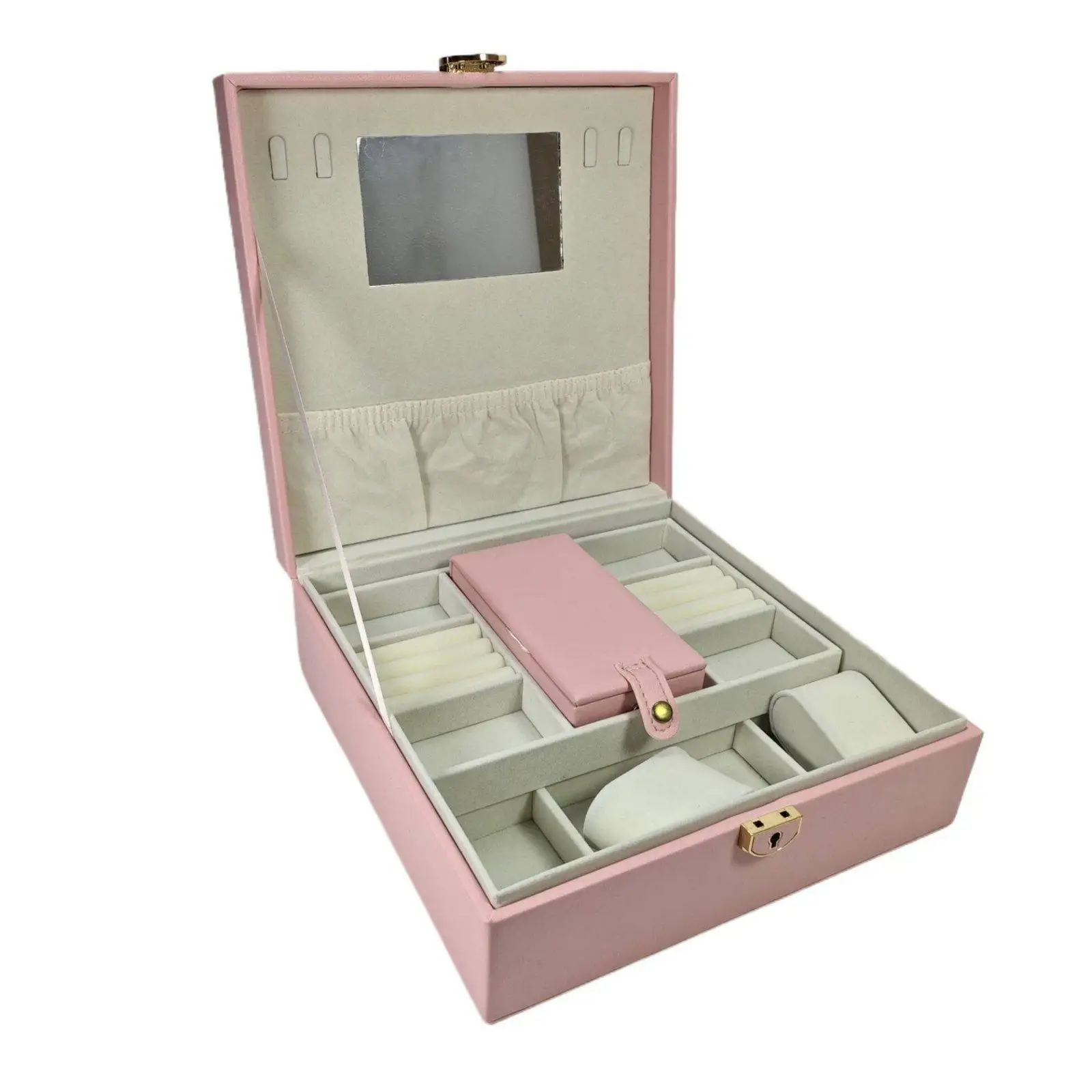 Multi-Layer Jewelry Box Large Capacity Multi-Compartment Jewelry Holder Elegant Design Watch and Band Storage Case for Women,