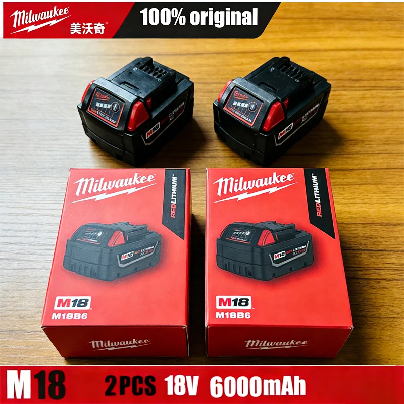 

18V battery Original Milwaukee M18B8 M18B9 6.0Ah 6000mAh, fast charging compatible with Milwaukee power tools Milwaukee