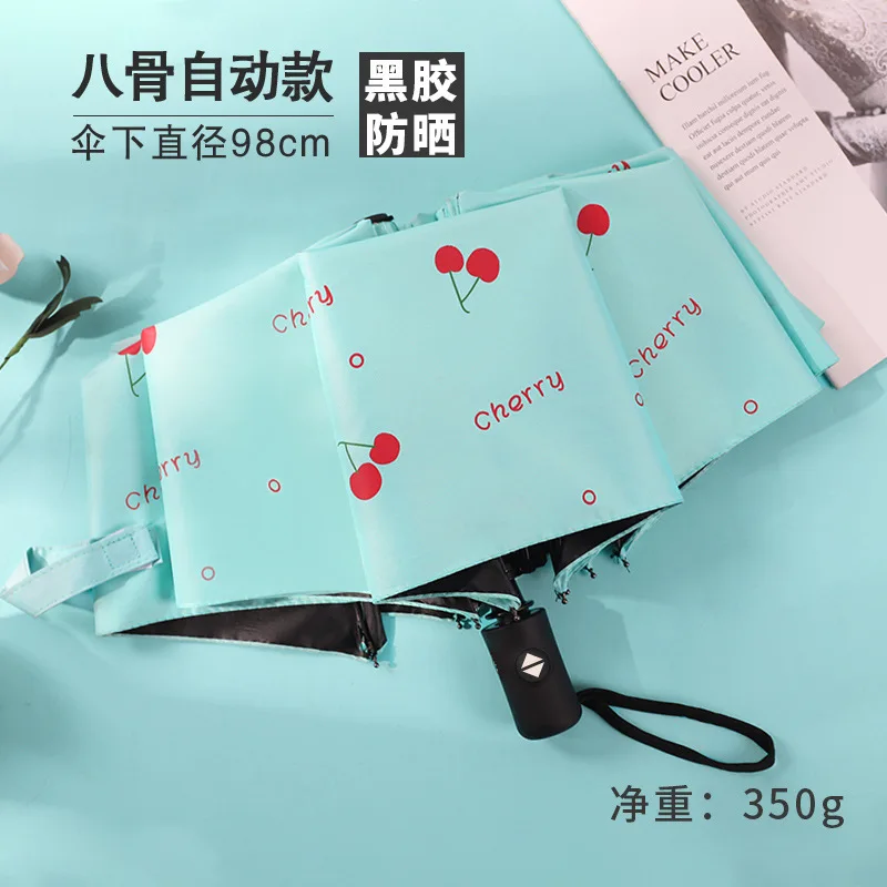 Cute Fruit Girls Umbrella Automatic Folding Clear Umbrella Rain Women Sun Protect UV Parasol Umbrella 8K Windproof