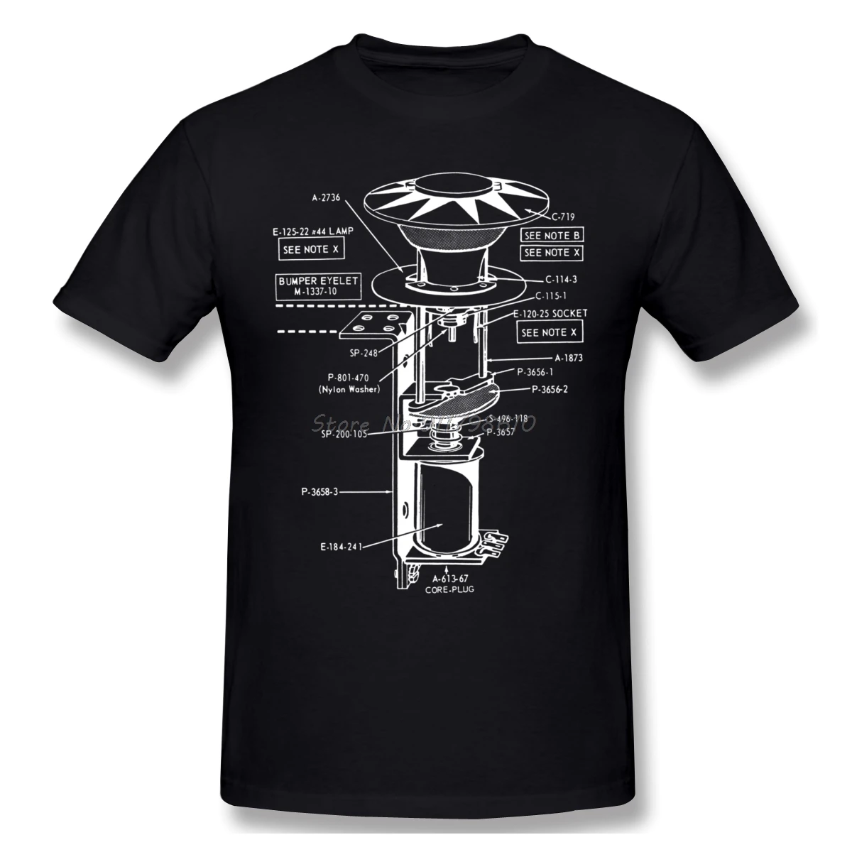 Pinball Bumper Schematic T Shirt Streetwear Plus Size Cotton o-neck Short Sleeve Tshirt Tees Harajuku Streetwear