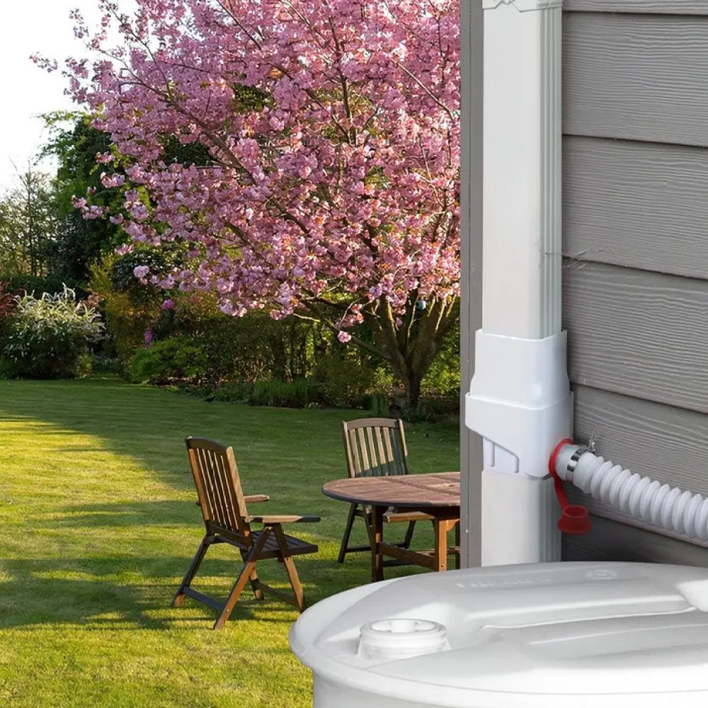 Rain Water Collector For Lanshan Downspout System White Plastic Durable Garden Watering Tool Gutter Drainage Connector