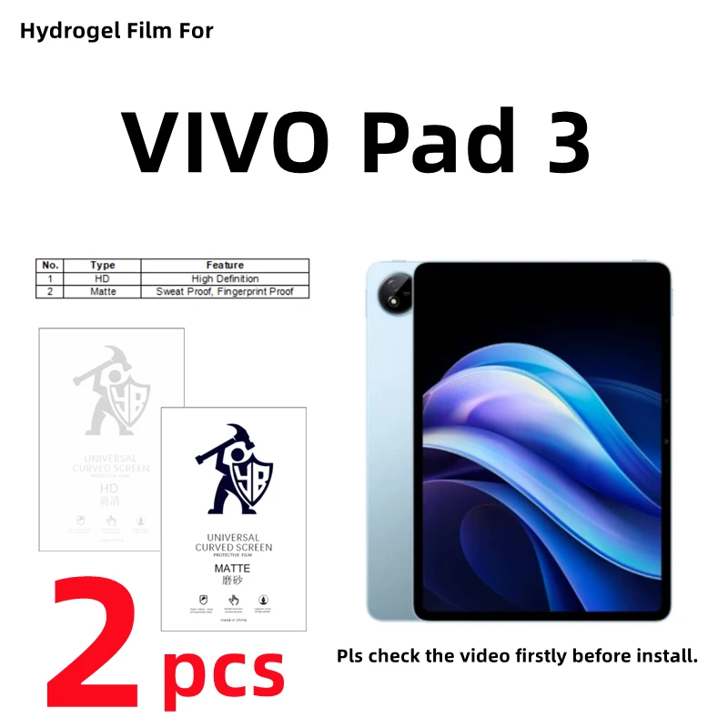 2pcs HD Hydrogel Film For VIVO Pad 3 Matte Screen Protector For VIVO Pad 3 Clear/Frosted Full Cover Protective Film