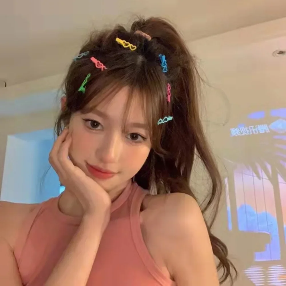 

2pcs/set Love Heart Mini Bangs Side Clip Cute Kawaii Sweet Hairpins Barrettes Women Girls Fashion Hair Accessories Styling Tools