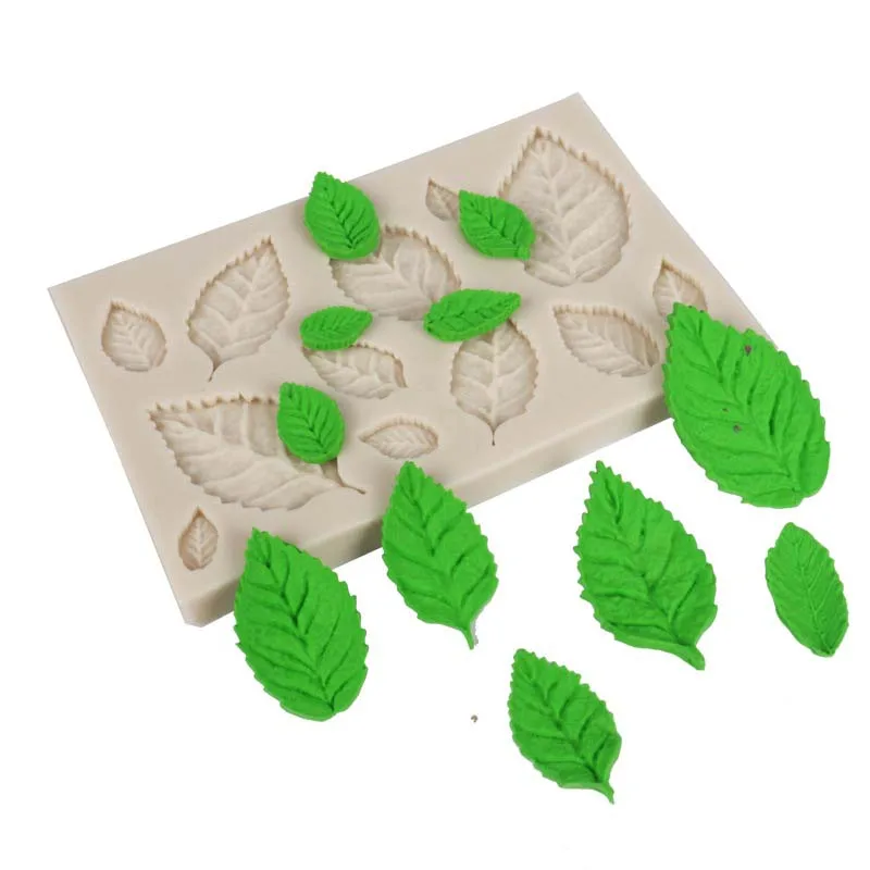 Leaf Shape Chocolate Mold 3D Silicone with Leaf Flower Shape Fondant Mold Candle Making for DIY Cake Cookies Decorat Kitchen Use