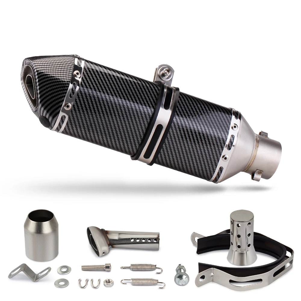 Universal 51mm Silencer Modify Motorcycle Exhaust 370MM Hexagon Muffler Pipe with DB Killer For XMAX300 300NK RS Panigale V4 nvx