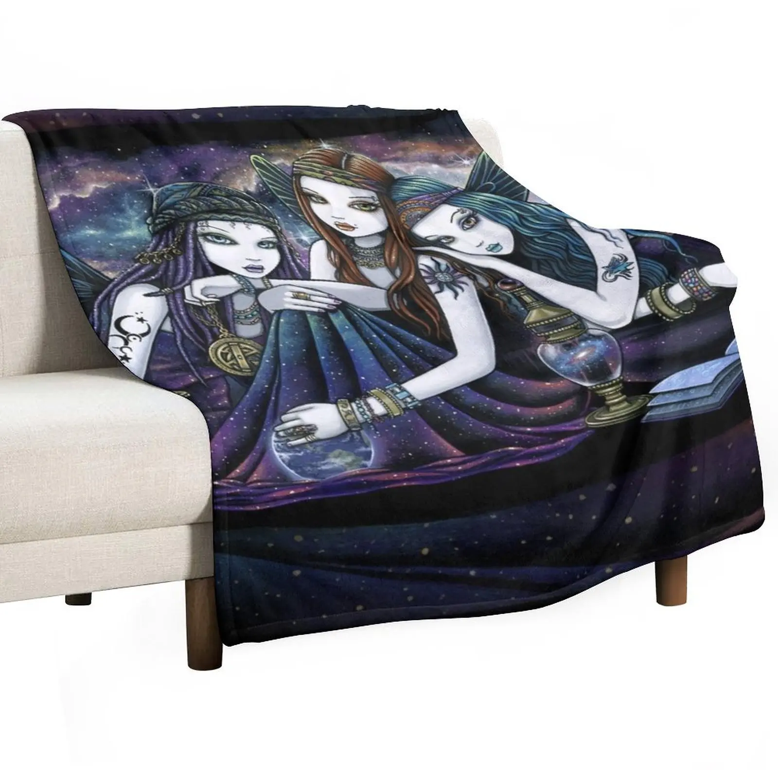 

The Seraphina Bohemian Celestial Sisters Nebula Fairies Throw Blanket cosplay anime Plush valentine gift ideas Large Blankets