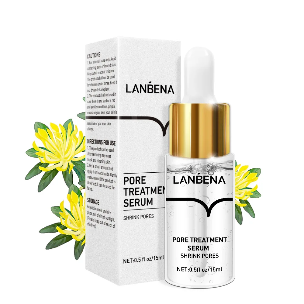 Lanbena Hyaluronzuur Vitamine C Zes Peptide Poriën En Acne Behandeling Serum Diepe Hydratatie Fleuren Huid Anti-Aging Essentie